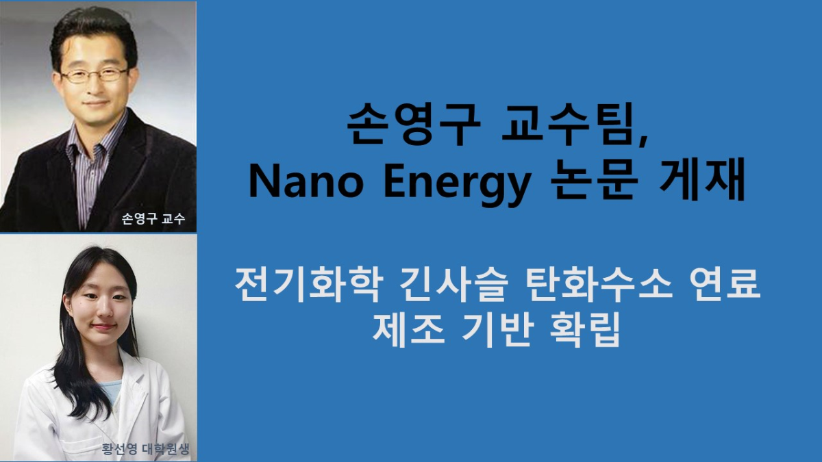 손영구 교수팀, ‘Nano Energy’논문 게재
